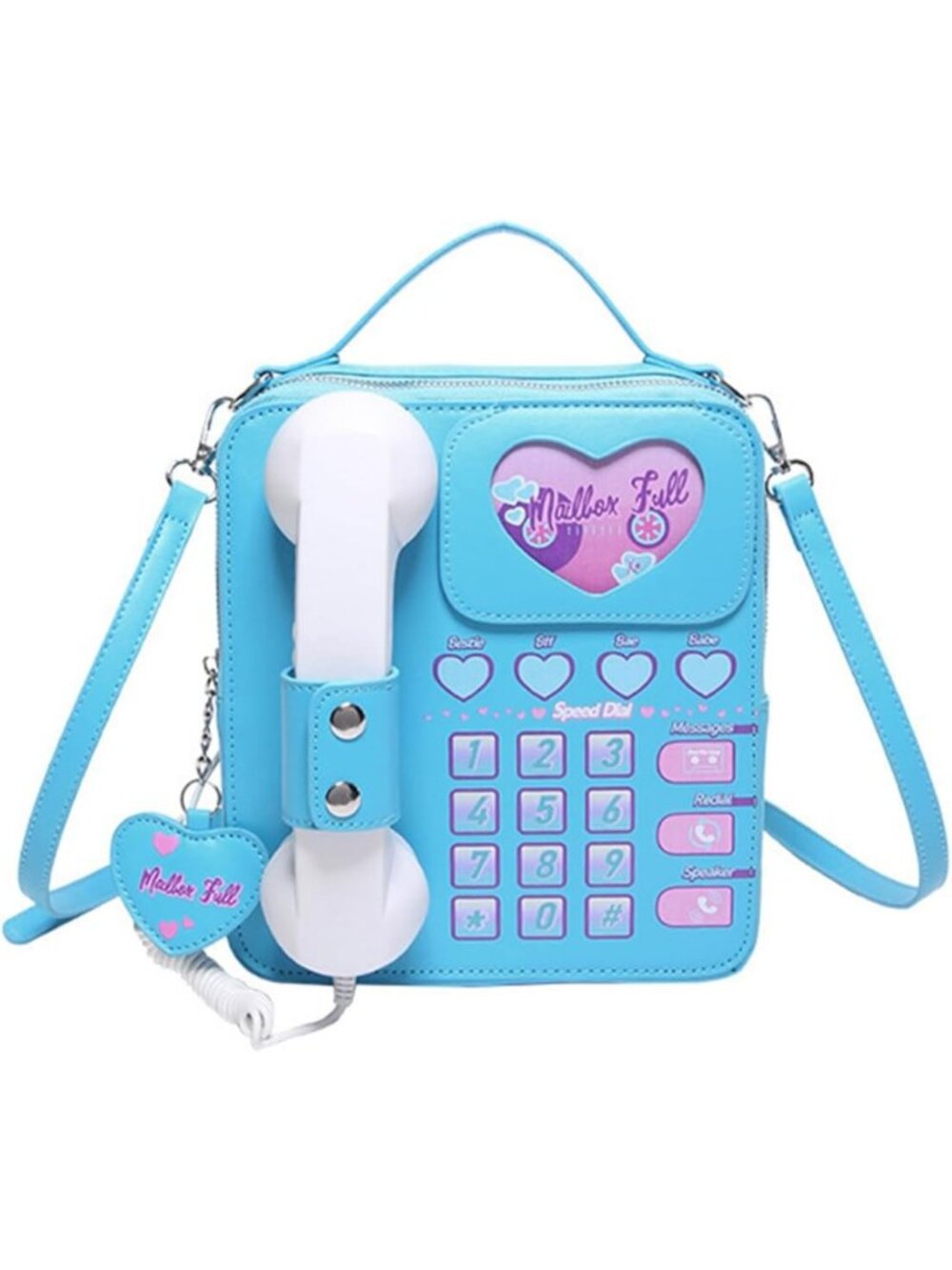 Retro Dial Telephone Crossbody Bag - Vintage-Inspired Design, Movable Microphone